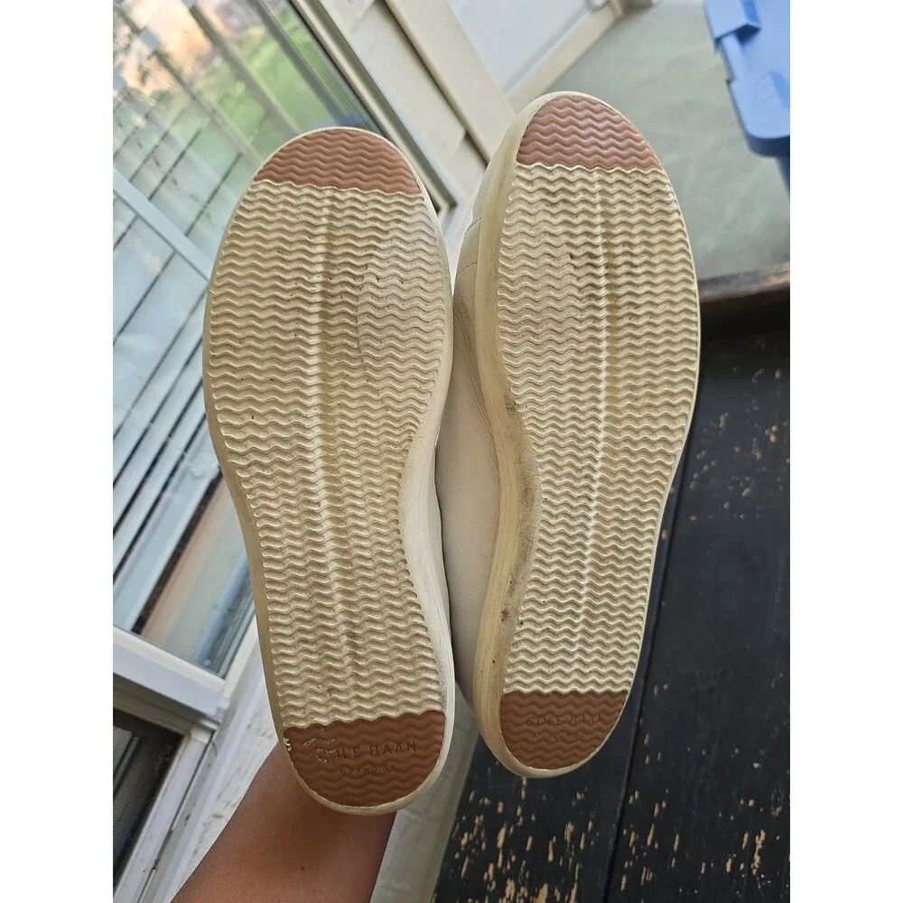 Cole Haan Men’s White Leather Lace-Up Sneakers Round Toe US 13